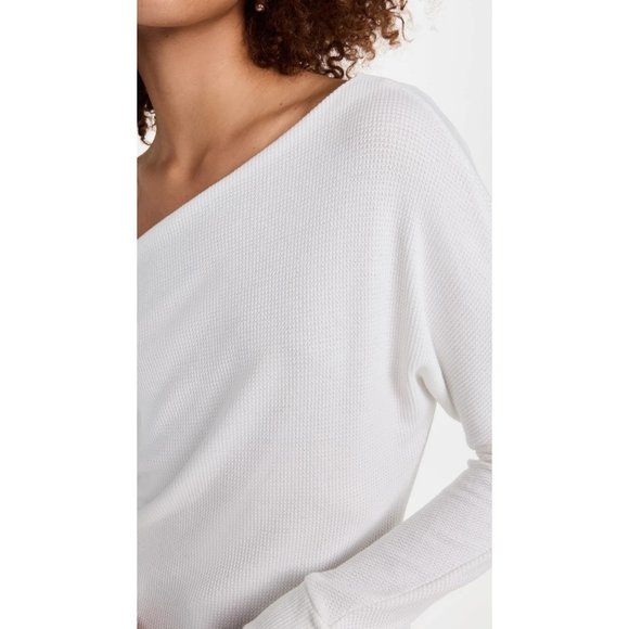 LNA Einar Waffle Off Shoulder Long Sleeve Top in Ivory - NWT - Size Large - Picture 3 of 6